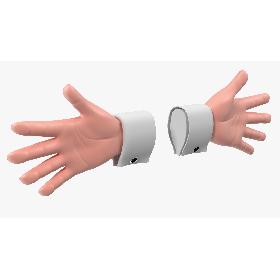 Cartoon Man Hands Rigged 3D